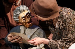 Puppeteer Margaret Savas and her charge.