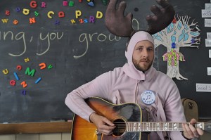 O'Nan wears the moose suit of shame.