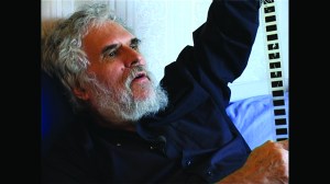 Brakhage, not long before his death, and his beloved medium.