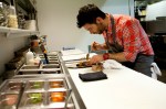Exectuive chef Garrett Melkonian platting up the Kebab.