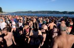A hardy crowd of Seattleites rang in the new year in chilly