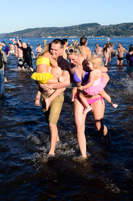 A hardy crowd of Seattleites rang in the new year in chilly