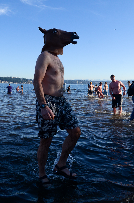 A hardy crowd of Seattleites rang in the new year in chilly
