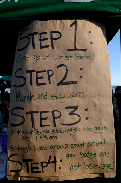 A hardy crowd of Seattleites rang in the new year in chilly