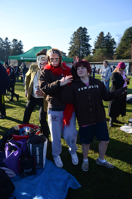 A hardy crowd of Seattleites rang in the new year in chilly