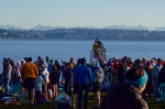 A hardy crowd of Seattleites rang in the new year in chilly