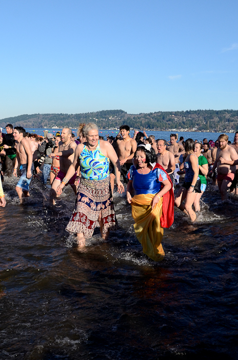 A hardy crowd of Seattleites rang in the new year in chilly