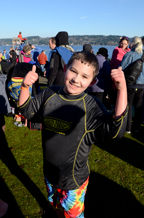 A hardy crowd of Seattleites rang in the new year in chilly