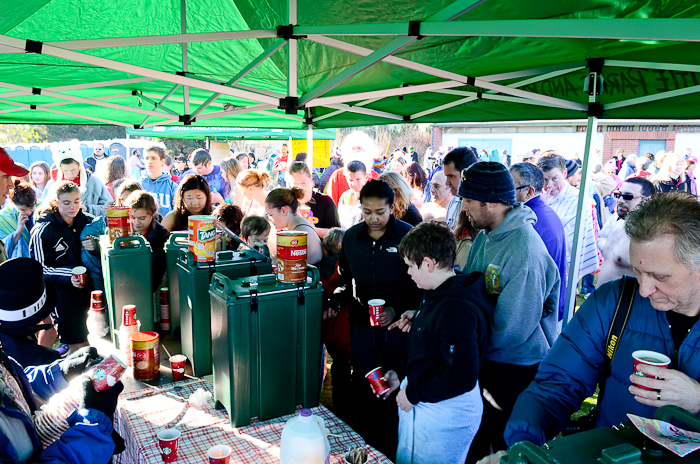A hardy crowd of Seattleites rang in the new year in chilly