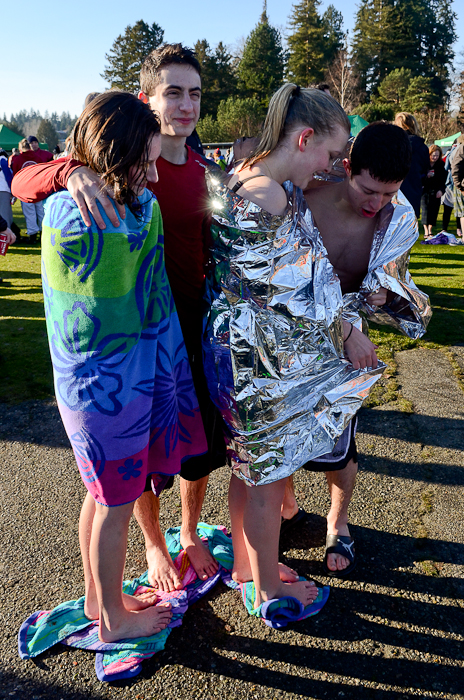 A hardy crowd of Seattleites rang in the new year in chilly