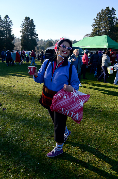 A hardy crowd of Seattleites rang in the new year in chilly