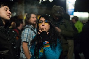 The new law legalizing marijuana explicitly prohibits smoking the stuff in public.