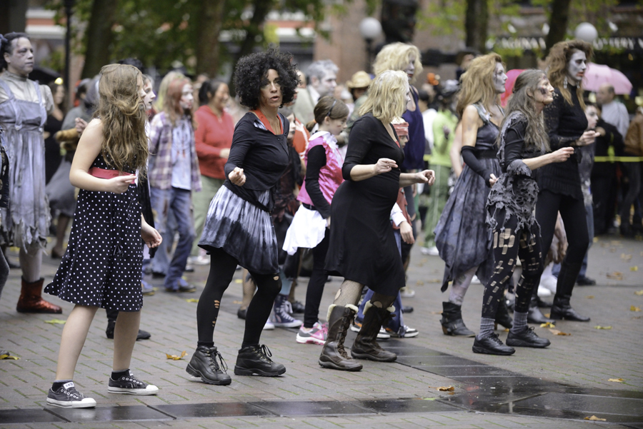 On October 27th, 2012, zombies took over Occidental Park for Thrill The