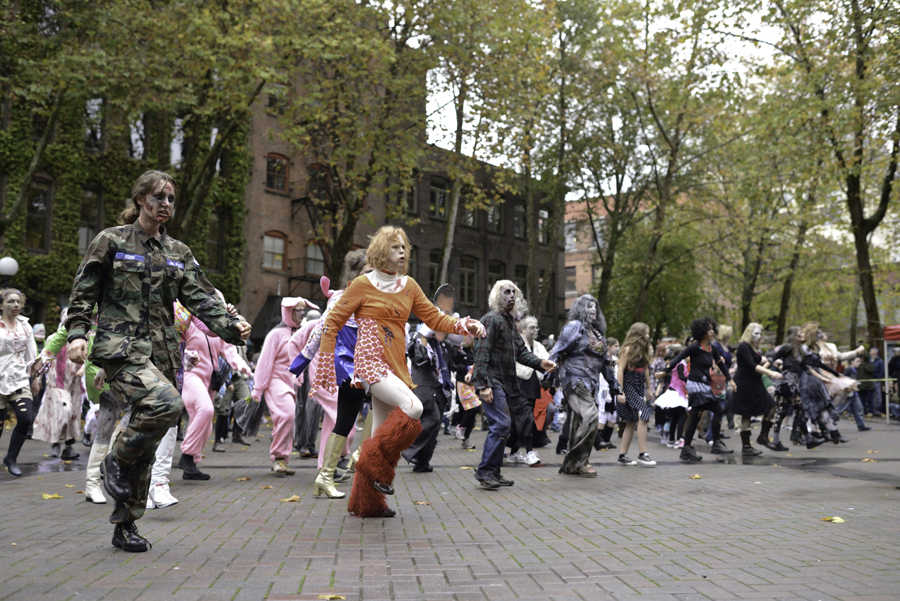 On October 27th, 2012, zombies took over Occidental Park for Thrill The