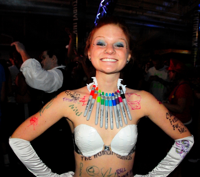 Partiers left their heads, inhibitions and clothes at home last Friday night