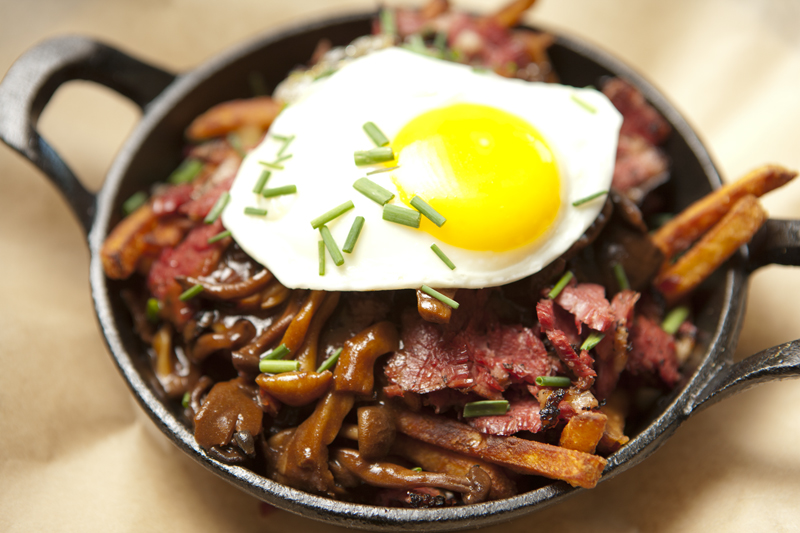 Belknap says her servers are fielding plenty of questions about ingredients from students, some of whom have just moved here from hometowns where the fanciest restaurants serve spaghetti and meatballs. Poutine, she says, is a puzzler. Still, she adds, aEœThey're willing to try stuff.aE