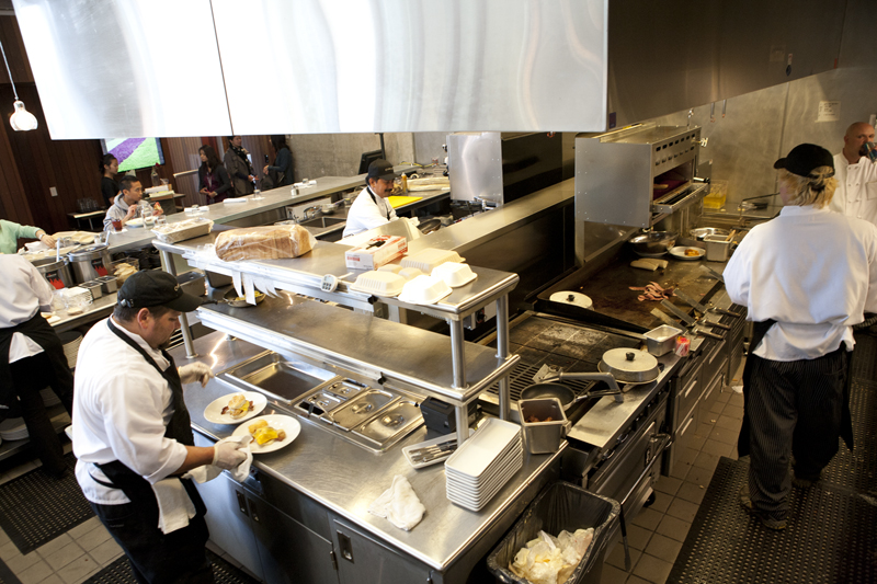 By contrast, the kitchen staff includes veterans of other campus dining facilities where the cocktail sauce and salad dressings aren't made from scratch. aEœIt's kind of been a journey for my staff,aE Belknap says. aEœMany of them were picked up from where they were serving the masses and taking advantage of shortcuts. Sometimes they still groan about it, because they know the products are out there.aE