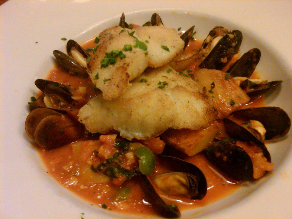 Il Bistro. Cioppino of Mussels, Castelvetrano Olives & Fingerling Potatoes in a Roma Tomato Broth.