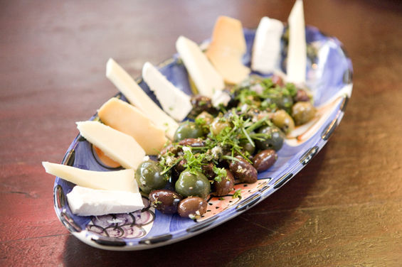 Olives with cheese at Casa D'Italia Market & Cafe