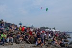 Many chose to enjoy a bowl on the rocks and small beaches along the waterfront.