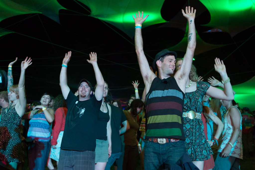 The audience dancing along to ___ on Friday night of Pickathon.