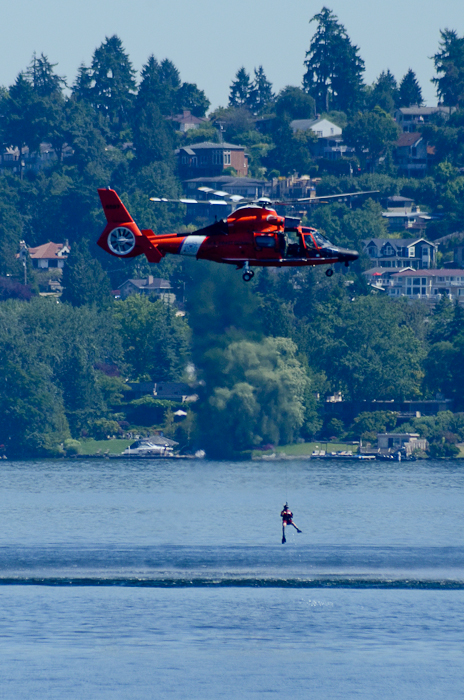 A rescue demonstration by the US Coast Guard.