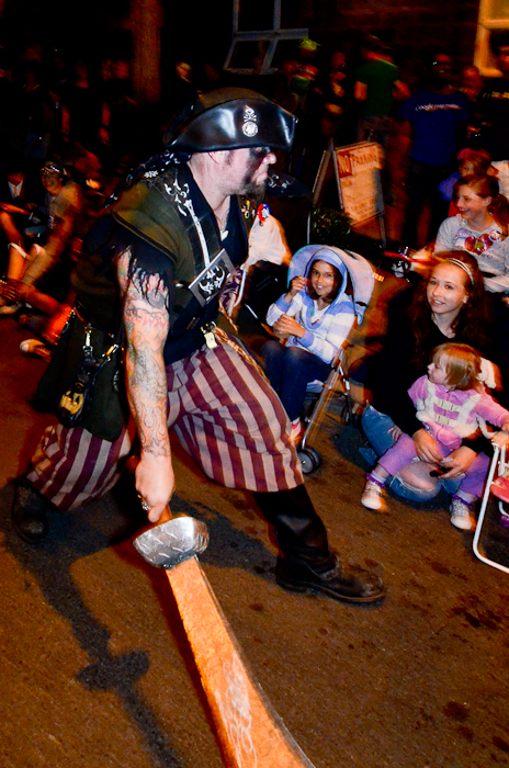 The Seafair Pirates sailed through downtown Seattle along 4th Avenue surprisin', delightin',
