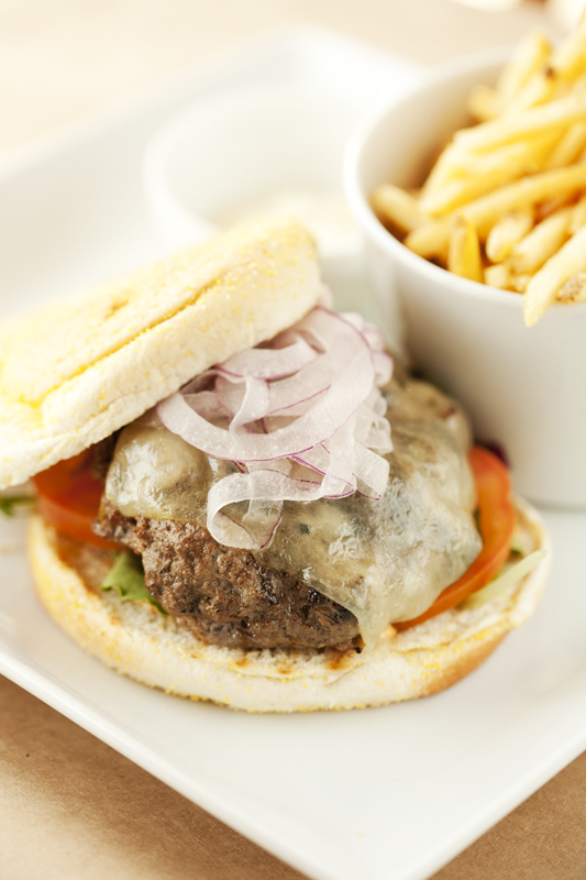 The burger is flat-out fantastic, thanks to ground chuck Rodriguez sources from a Wagyu rancher in Oregon.