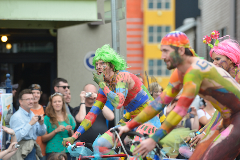Buck-naked bikers, painted exhibitionists, and nude superheroes abounded at Fremont's annual Solstice