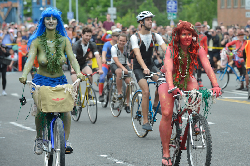 Buck-naked bikers, painted exhibitionists, and nude superheroes abounded at Fremont's annual Solstice