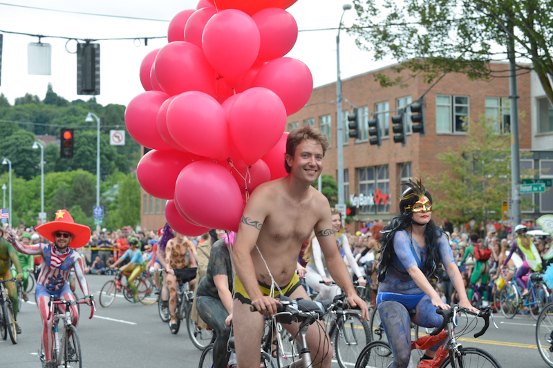 Buck-naked bikers, painted exhibitionists, and nude superheroes abounded at Fremont's annual Solstice