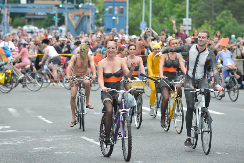 Buck-naked bikers, painted exhibitionists, and nude superheroes abounded at Fremont's annual Solstice