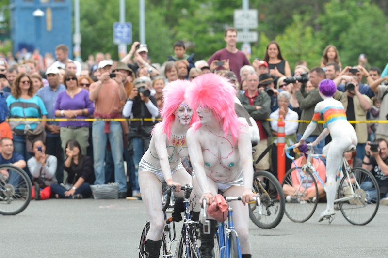 Buck-naked bikers, painted exhibitionists, and nude superheroes abounded at Fremont's annual Solstice
