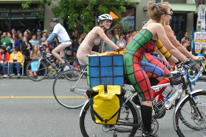 Buck-naked bikers, painted exhibitionists, and nude superheroes abounded at Fremont's annual Solstice