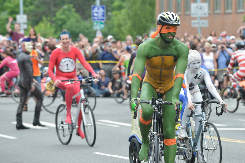 Buck-naked bikers, painted exhibitionists, and nude superheroes abounded at Fremont's annual Solstice