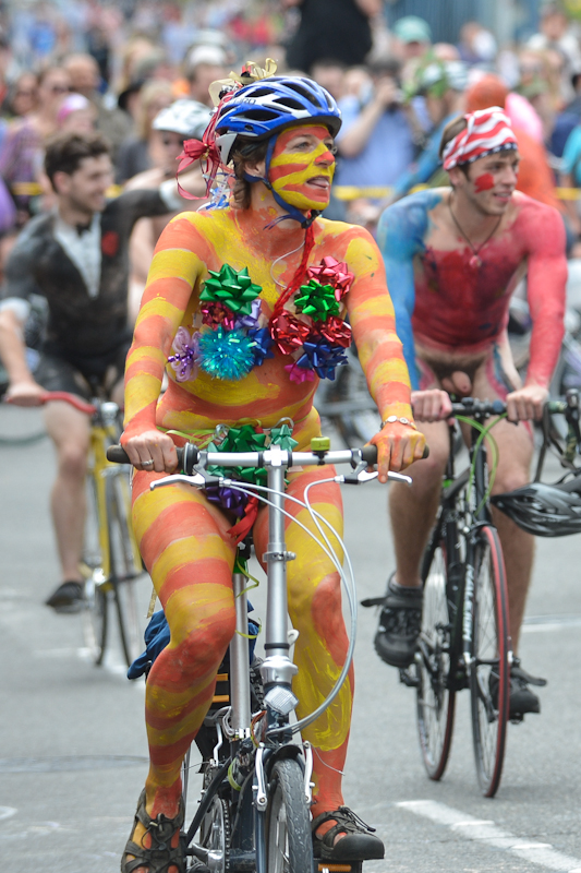 Buck-naked bikers, painted exhibitionists, and nude superheroes abounded at Fremont's annual Solstice
