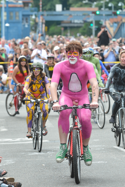 Buck-naked bikers, painted exhibitionists, and nude superheroes abounded at Fremont's annual Solstice