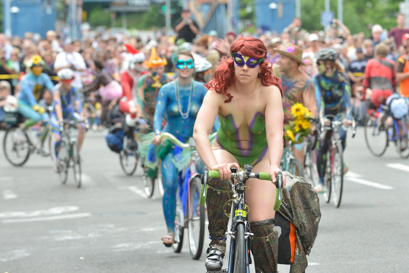 Buck-naked bikers, painted exhibitionists, and nude superheroes abounded at Fremont's annual Solstice