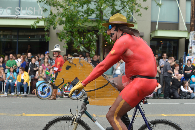 Buck-naked bikers, painted exhibitionists, and nude superheroes abounded at Fremont's annual Solstice
