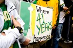 A massive crowd of Seattle Sonics fans met to support the possible