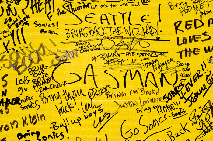 A massive crowd of Seattle Sonics fans met to support the possible