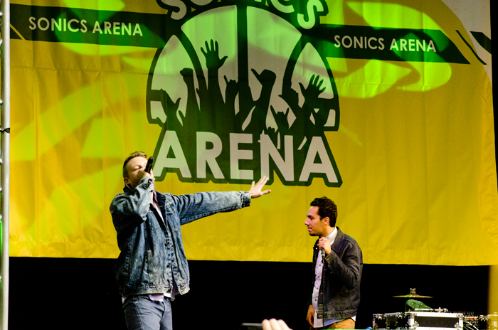 Macklemore joins Blue Scholars for a song.