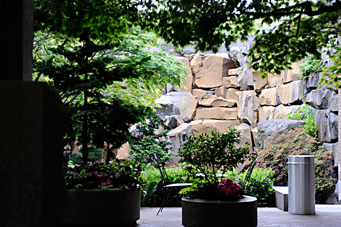 Near Pioneer Square, the private, gated Waterfall Garden Park is a 1977 bequest of the Annie E. Casey Foundation (she the widow of a UPS co-founder), designed by Masao Kinoshita. Open to the public during daytime hours.