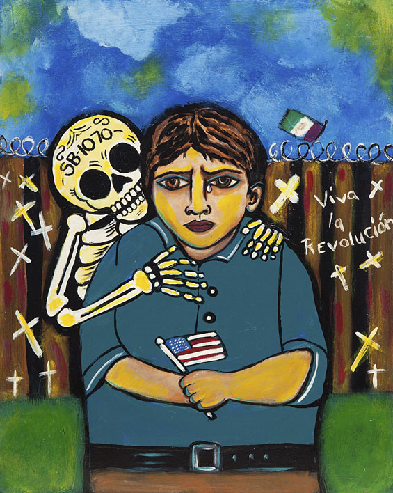 Mary Ann Rodriguez-Veatch, The Lost Nino.Mary Ann Rodriguez-Veatch's art draws from her Mexican culture and the religious images she saw while growing up in Phoenix. Says Rodriguez-Veatch: Why am I questioned or told to go back to Mexico because I am brown?' I was born here! I am fifth generation on my mother's side, and third generation on my father's side. I am an American!