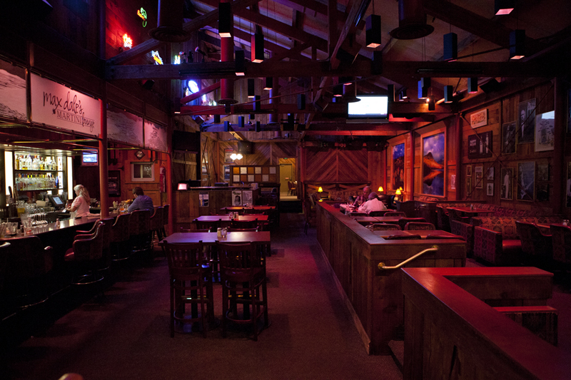 The bar - which still has a night club feel. Five years ago, MaxDaleaE™s pulled up its dance floor, but the dimly-lit restaurant stillfeels like the kind of place where people wearing polyester could get into trouble.