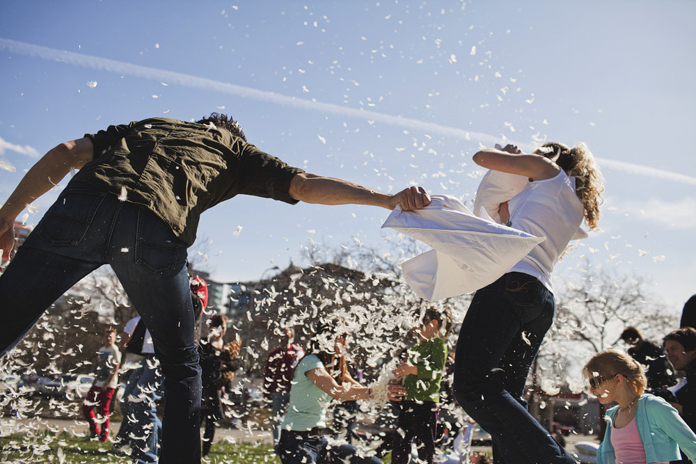 Pillow-warrior friends Russ Garwood, Amir Megmedagic, and Joshua Sacks planned Seattle's International
