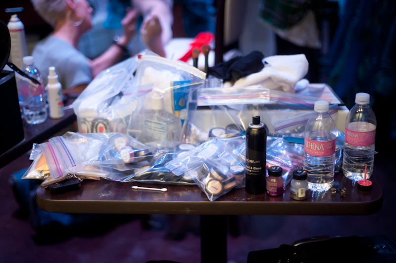 The makeup artist's tools.