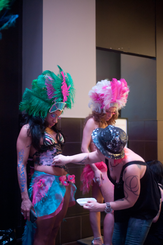 A model getting painted.