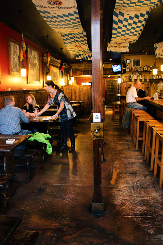 Prost! Serving traditional German beer and a close and intimate setting.