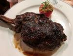 Steak can speak for itself.The Gotham Rib Steak on the Bone, photographed at the The Old Homestead in New York.